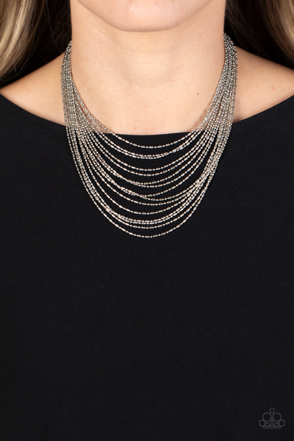 Paparazzi - Cascading Chains - Silver Necklace