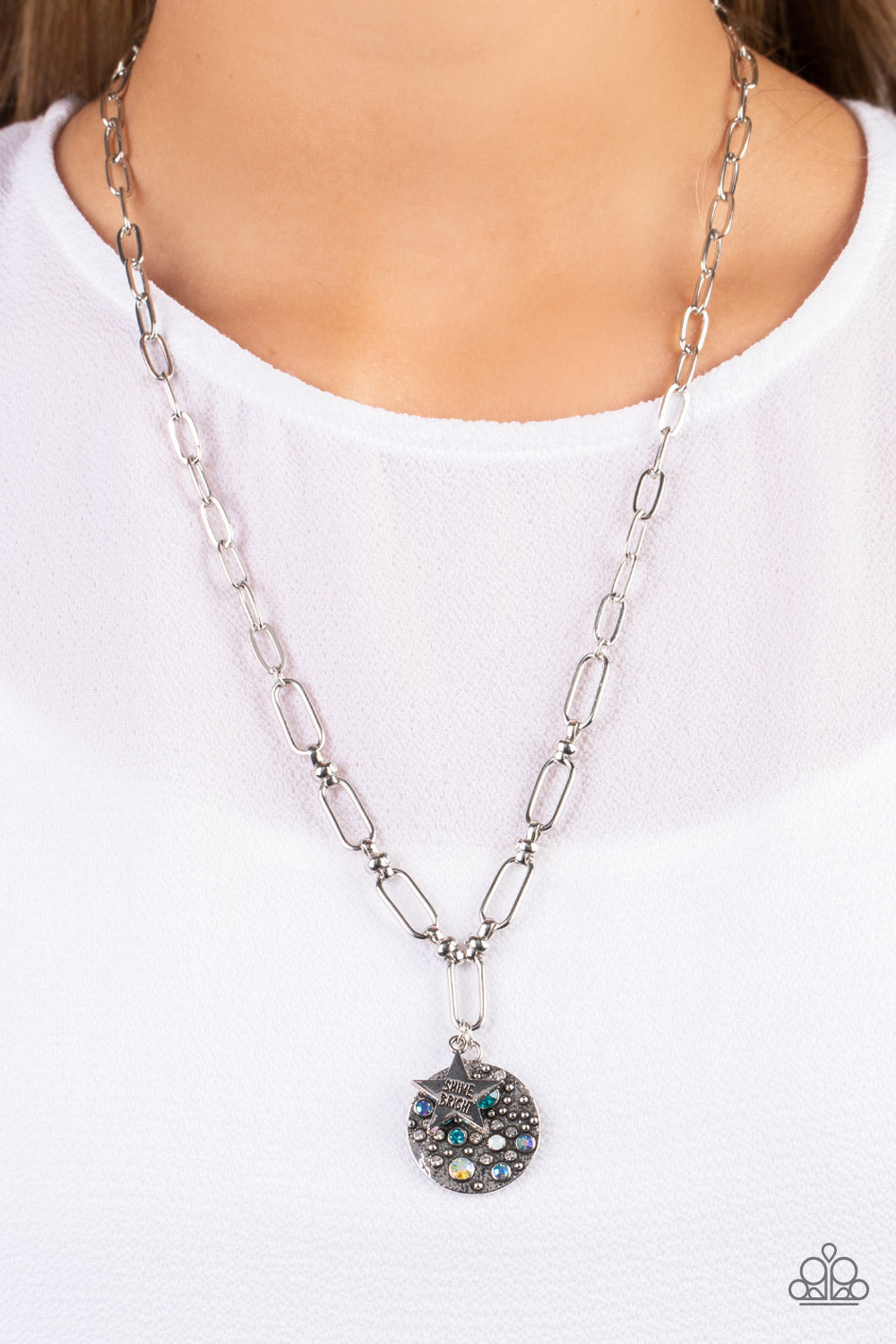 Paparazzi - Stardust Saucer - Blue Necklace