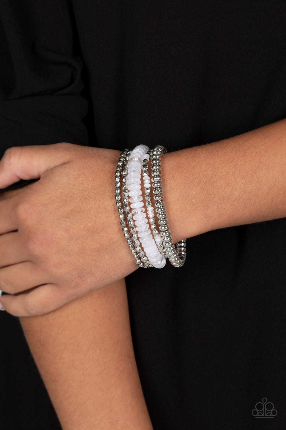 Paparazzi - Pristine Pixie Dust - White Bracelet