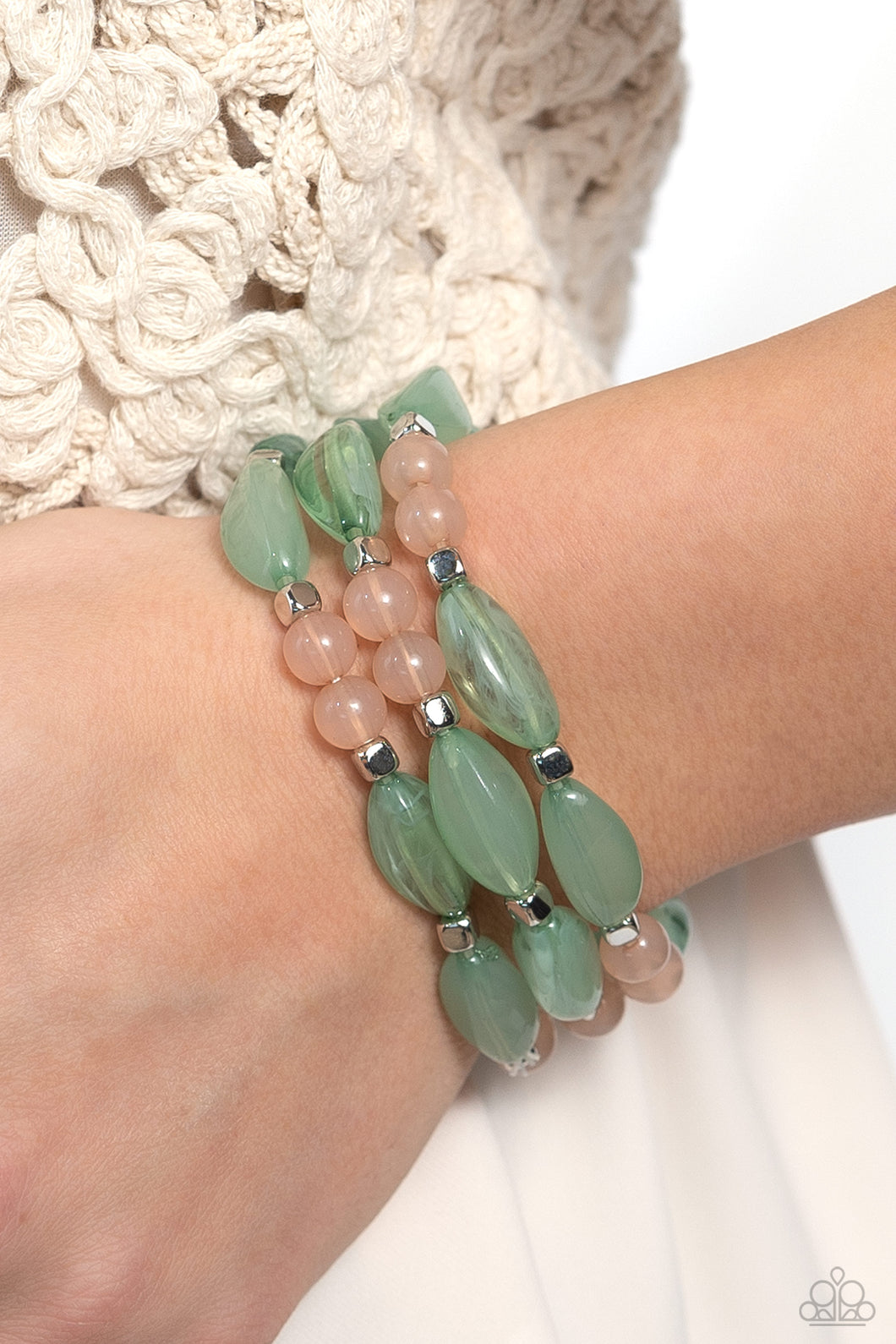 Paparazzi - BEAD Drill - Green Bracelet