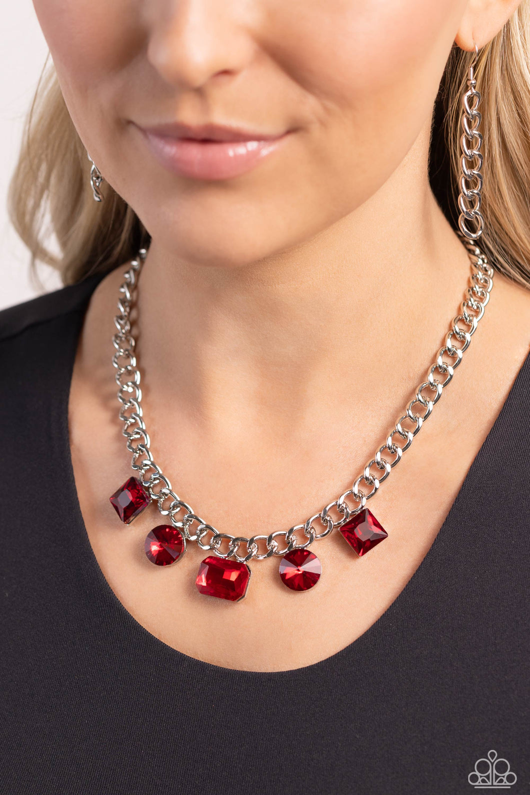 Paparazzi - Alternating Audacity - Red Necklace