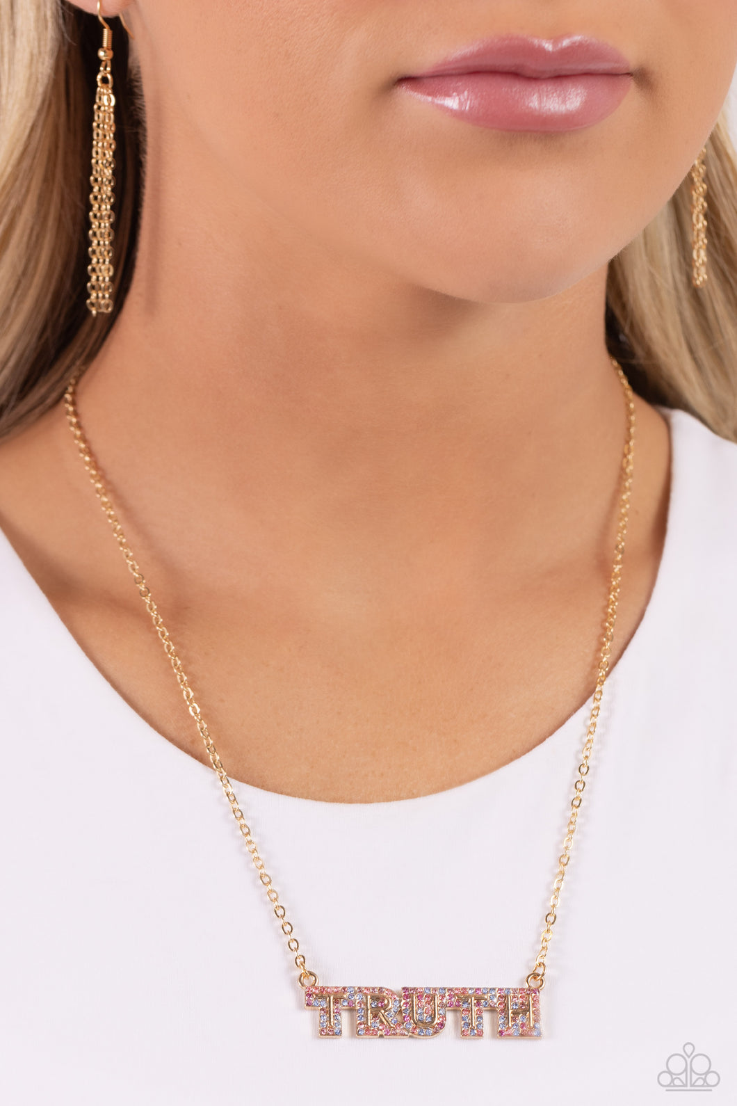 Paparazzi - Truth Trinket - Gold Necklace